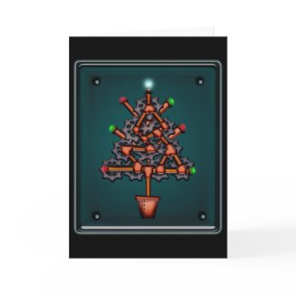 Steampunk Xmas, greeting card card