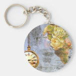 Steampunk & Yellow Roses Keychains