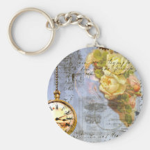 Steampunk & Yellow Roses Keychains