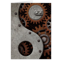 Steampunk Yin Yang Greeting Card