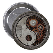 Steampunk Yin Yang Pinback Button