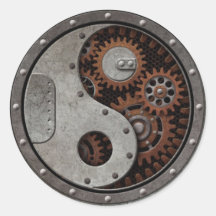 Steampunk Yin Yang Sticker