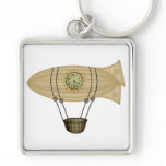 steampunk zeppelin airship key chain