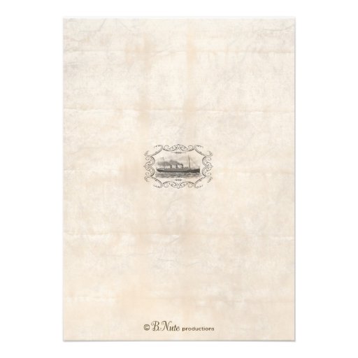 Steamship Cruise Ticket  Invitation -Custom Text