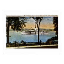 Steamship Going North on St. Clair River, Post Card
