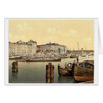 Steamship wharf, Stettin Harbor, Pommeraina, Germa Greeting Card