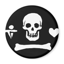 Stede Bonnet authentic pirate flag Fridge Magnet