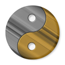 steel and brass fridge magnet