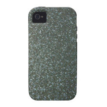 Steel Blue Grey Faux Glitter Case-Mate iPhone 4 Cover