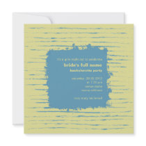 Steel Blue& Primrose Bachelorette Party Invitation