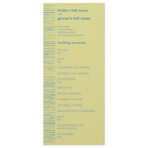 Steel Blue & Primrose Wedding Program Invites