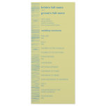 Steel Blue &amp; Primrose Wedding Program Invites