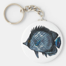 Steel Blue Tropical Butterfly Fish Key Chains