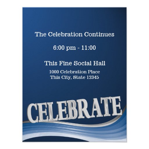 Steel Blue Wave Celebration Reception Card