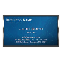 Steel Border Blue Hi-Tech Business Card