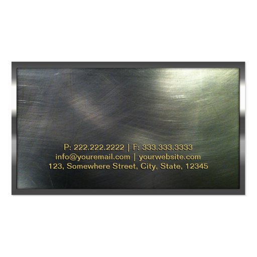Steel Border Gold Monogram Lawyer Business Card (back side)
