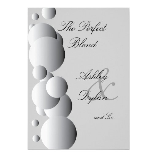 Steel Bubbles Blended Family Wedding Personalized Invitations