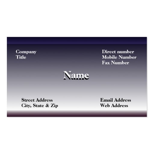 Steel Business Card (front side)