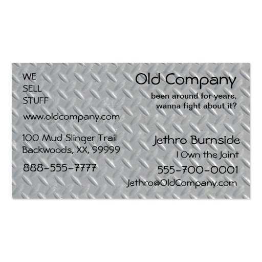 Steel Diamond Plate Background Business Card Templates (front side)