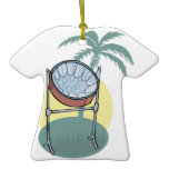 steel drum and palm tree design christmas ornament