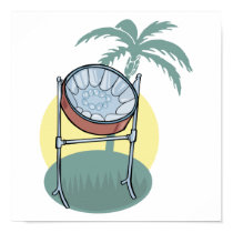 steel drum and palm tree design posters