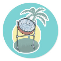 steel drum and palm tree design stickers