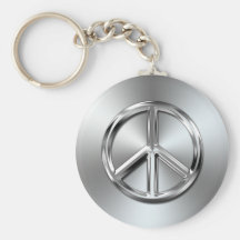 Steel Gradient Graphic Peace Symbol Key Chains