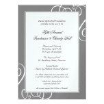 Steel gray frame enchanted swirl gala formal event personalized announcement
