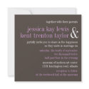 Steel gray lilac typography modern couple wedding invitation