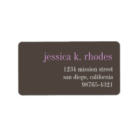 Steel gray lilac typography modern return address address label