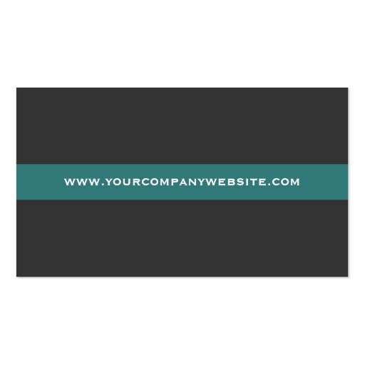 Steel Gray - Teal Green Elegant Contemporary Business Card Template (back side)