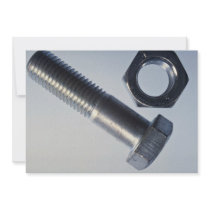 Steel hex bolt with hex nut personalized invites