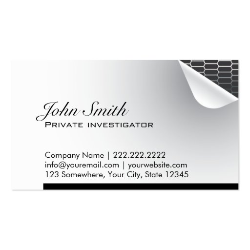 Steel Inside Investigator Business Card (front side)