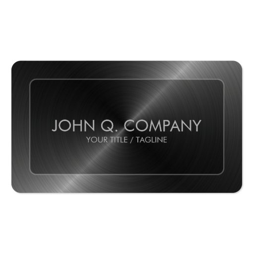 Steel Look Round Corners Business Card (front side)