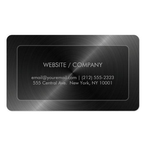 Steel Look Round Corners Business Card (back side)