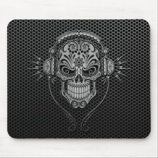 Steel Mesh DJ Sugar Skull Mouse Pads