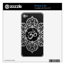 Steel Mesh Floral Om Skins For iPhone 4