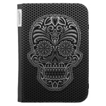 Steel Mesh Sugar Skull Kindle Keyboard Cases