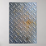 Steel metal diamond pattern grey and rusty posters