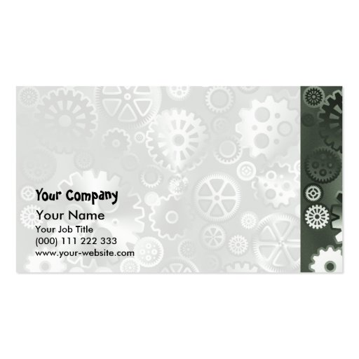 Steel metallic gears business card (front side)