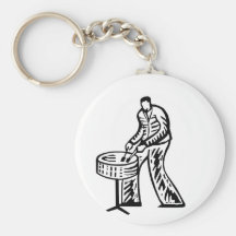 Steel Pan Player outline Key Chain