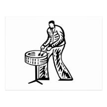 Steel Pan Player outline Post Cards