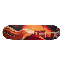"Steel Strings" Giutars Watercolor Art Skateboard