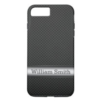 carbon, steel, men&#39;s, metal, fashion, business, monogram, customize, cool, iphone 6 case, metallic, texture, custom name, classy, pattern, professional, custom, guys, personalized, name, trendy, luxury, iphone 6 plus case, [[missing key: type_casemate_cas]] com design gráfico personalizado