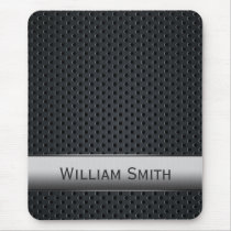 steel, metal, fashion, men&#39;s, business, monogram, cool, metallic, customize, custom name, texture, classy, pattern, professional, custom, guys, personalized, name, trendy, luxury, mousepad, Mouse pad with custom graphic design