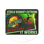 Steele Donkey Barbados Round Stickers