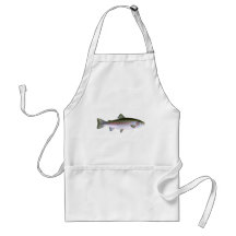 Steelhead Rainbow Trout Fishing  Logo Aprons