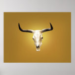 steer skull poster