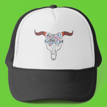 Steer Skull Tattoo Cap hats by jaceyevans Steer Skull Tattoo Cap hats