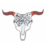 Steer Skull Tattoo Top for chicks t-shirts